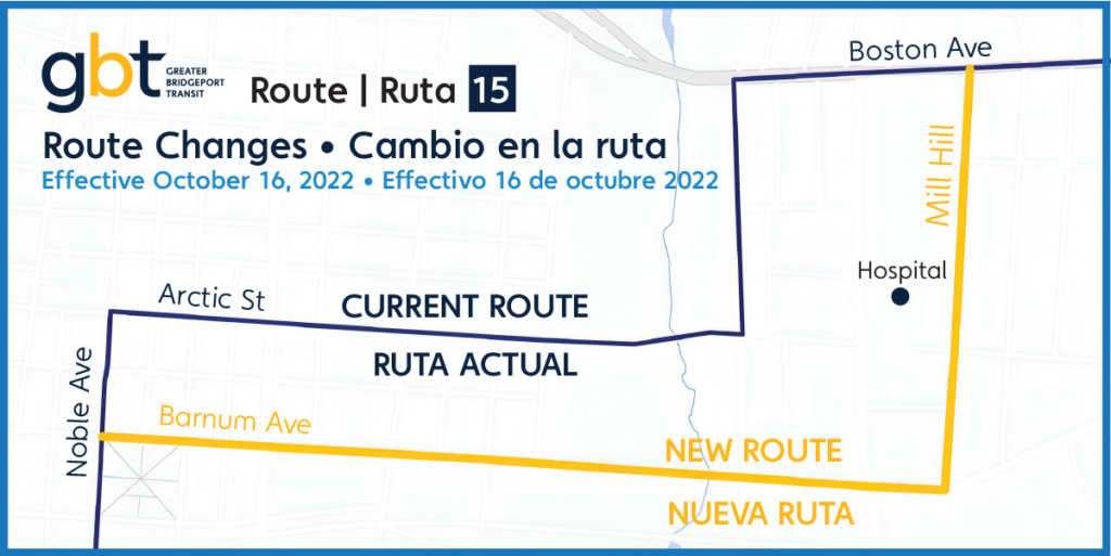 GBT Bus Route 15 Service Changes Map