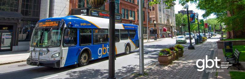 GBT Bus in downtown Bridgeport