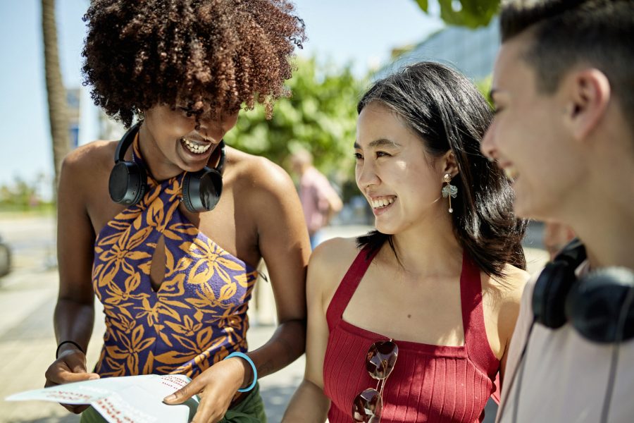 Diverse, young people